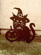 Load image into Gallery viewer, Halloween Cat and Pumpkin Lawn Decor
